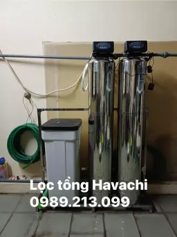 02 Cột Lọc tổng xử lý caxi đá vôi INOX304, Van điện sục rửa tự động- HCI-02